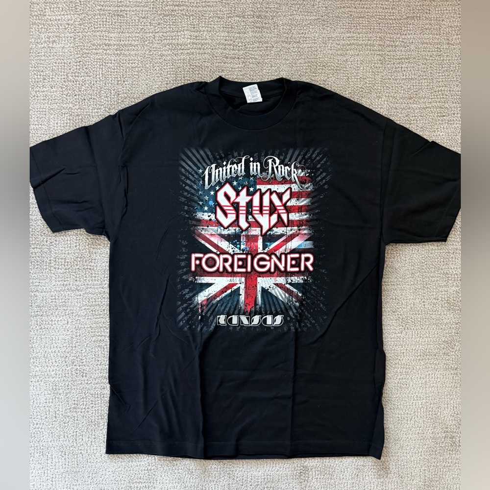 Styx/Foreigner "United in Rock" concert tour t-shirt